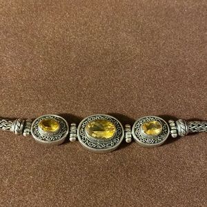 Yellow Citrine 925 Sterling Silver bracelet